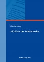 Cover-Bild AIG-Krise des Aufsichtsrechts