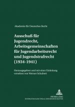 Cover-Bild Akademie für Deutsches Recht 1933-1945- Protokolle der Ausschüsse- Ausschuß für Jugendrecht, Arbeitsgemeinschaften für Jugendarbeitsrecht und Jugendstrafrecht (1934-1941)