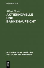 Cover-Bild Aktiennovelle und Bankenaufsicht