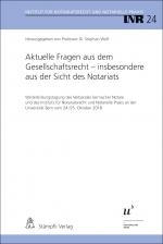 Cover-Bild Aktuelle Fragen aus dem Gesellschaftsrecht - insbesondere aus der Sicht des Notariats