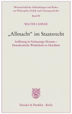 Cover-Bild "Allmacht" im Staatsrecht.