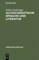 Cover-Bild Althochdeutsche Sprache und Literatur