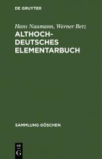Cover-Bild Althochdeutsches Elementarbuch