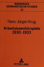 Cover-Bild Arbeitslosenhörspiele 1930-1933