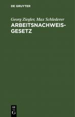 Cover-Bild Arbeitsnachweisgesetz