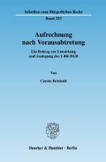 Cover-Bild Aufrechnung nach Vorausabtretung.