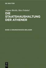 Cover-Bild August Böckh; Max Fränkel: Die Staatshaushaltung der Athener / Einundzwanzig Beilagen