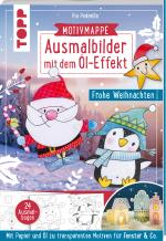 Cover-Bild Ausmalbilder mit dem Öl-Effekt - Frohe Weihnachten (Motivmappe mit 24 Ausmalbogen)