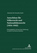 Cover-Bild Ausschüsse für Völkerrecht und für Nationalitätenrecht (1934-1942)