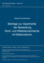 Cover-Bild Beiträge zur Geschichte der Besiedlung Nord- und Mitteldeutschlands mit Balkanslaven