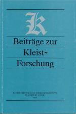 Cover-Bild Beiträge zur Kleist-Forschung 1998