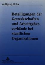 Cover-Bild Beteiligungen der Gewerkschaften und Arbeitgeberverbände bei staatlichen Organisationen