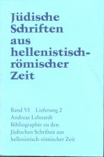 Cover-Bild Bibliographie zu den Jüdischen Schriften aus hellenistisch-römischer Zeit