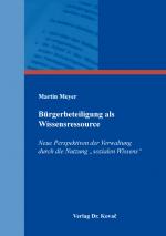 Cover-Bild Bürgerbeteiligung als Wissensressource