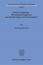 Cover-Bild Cloud Computing – Herausforderungen an den Rechtsrahmen für Datenschutz.