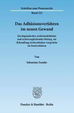 Cover-Bild Das Adhäsionsverfahren im neuen Gewand.