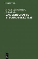 Cover-Bild Das Erbschaftssteuergesetz 1925