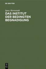 Cover-Bild Das Institut der bedingten Begnadigung