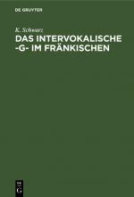 Cover-Bild Das intervokalische -g- im Fränkischen