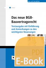 Cover-Bild Das neue BGB-Bauvertragsrecht (E-Book)