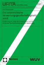 Cover-Bild Das österreichische Verwertungsgesellschaftengesetz 2006