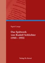 Cover-Bild Das Spätwerk von Rudolf Schlichter (1945-1955)