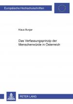 Cover-Bild Das Verfassungsprinzip der Menschenwürde in Österreich