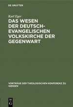 Cover-Bild Das Wesen der deutsch-evangelischen Volkskirche der Gegenwart