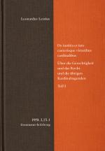 Cover-Bild De iustitia et iure caeterisque virtutibus cardinalibus. Über die Gerechtigkeit und das Recht und die übrigen Kardinaltugenden. Teil I