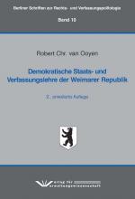 Cover-Bild Demokratische Staats- und Verfassungslehre der Weimarer Republik