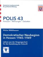 Cover-Bild Demokratischer Neubeginn in Hessen 1945-1949