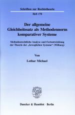 Cover-Bild Der allgemeine Gleichheitssatz als Methodennorm komparativer Systeme.
