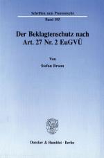 Cover-Bild Der Beklagtenschutz nach Art. 27 Nr. 2 EuGVÜ.