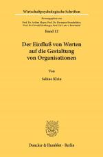 Cover-Bild Der Einfluß von Werten auf die Gestaltung von Organisationen.