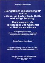 Cover-Bild Der göttliche Volkstumsbegriff und der Glaube an Deutschlands Gröss Grösse und heilige Sendung