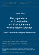 Cover-Bild Der Imperativsatz im Slowakischen mit Blick auf andere westslawische Sprachen
