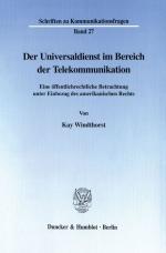 Cover-Bild Der Universaldienst im Bereich der Telekommunikation.
