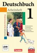 Cover-Bild Deutschbuch - Realschule Baden-Württemberg / Band 1: 5. Schuljahr - Arbeitsheft mit Lösungen und Übungs-CD-ROM