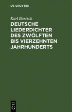 Cover-Bild Deutsche Liederdichter des zwölften bis vierzehnten Jahrhunderts