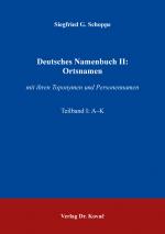 Cover-Bild Deutsches Namenbuch II: Ortsnamen
