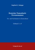 Cover-Bild Deutsches Namenbuch: Personennamen