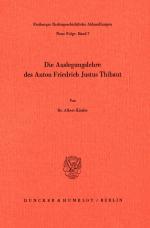 Cover-Bild Die Auslegungslehre des Anton Friedrich Justus Thibaut.