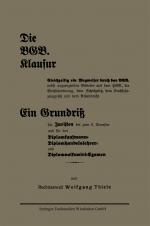 Cover-Bild Die BGB. Klausur