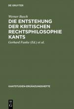 Cover-Bild Die Entstehung der kritischen Rechtsphilosophie Kants