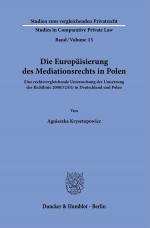 Cover-Bild Die Europäisierung des Mediationsrechts in Polen.