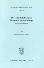 Cover-Bild Die Garantiehaftung des Vermieters für Sachmängel.