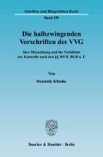 Cover-Bild Die halbzwingenden Vorschriften des VVG.