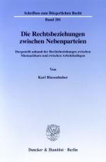Cover-Bild Die Rechtsbeziehungen zwischen Nebenparteien.