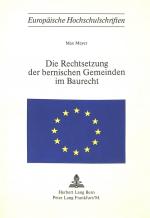 Cover-Bild Die Rechtsetzung der bernischen Gemeinden im Baurecht