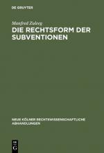 Cover-Bild Die Rechtsform der Subventionen